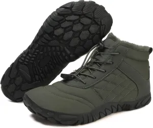 Winter Barefoot Shoes Snow Boots for Women & Men – Warm Fur Lined Hike Barefoot Footwear Lightweight Water-Resistant Ankle Boots