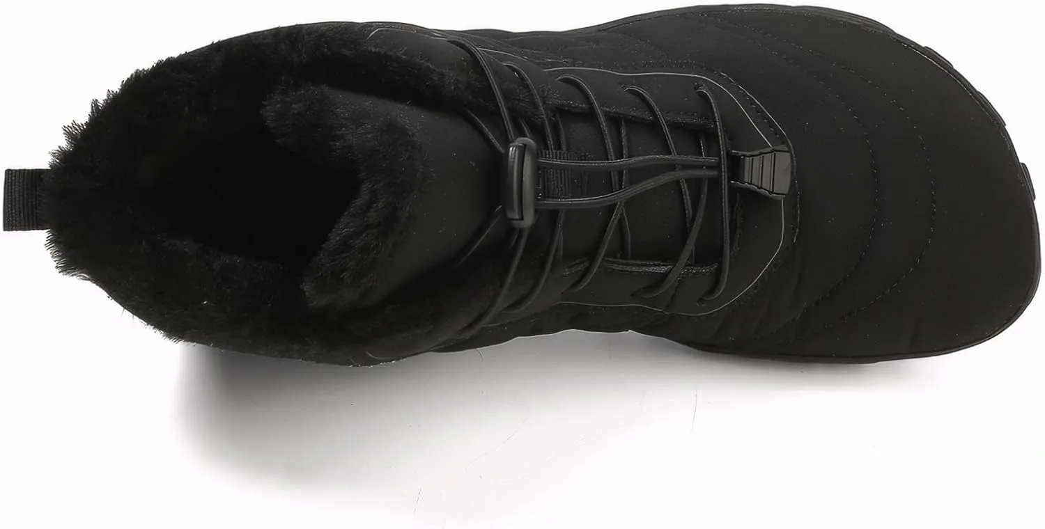 Winter Barefoot Shoes Snow Boots for Women & Men – Warm Fur Lined Hike Barefoot Footwear Lightweight Water-Resistant Ankle Boots