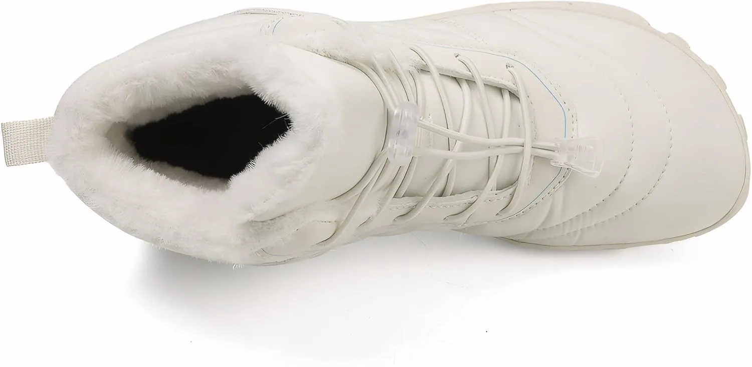 Winter Barefoot Shoes Snow Boots for Women & Men – Warm Fur Lined Hike Barefoot Footwear Lightweight Water-Resistant Ankle Boots