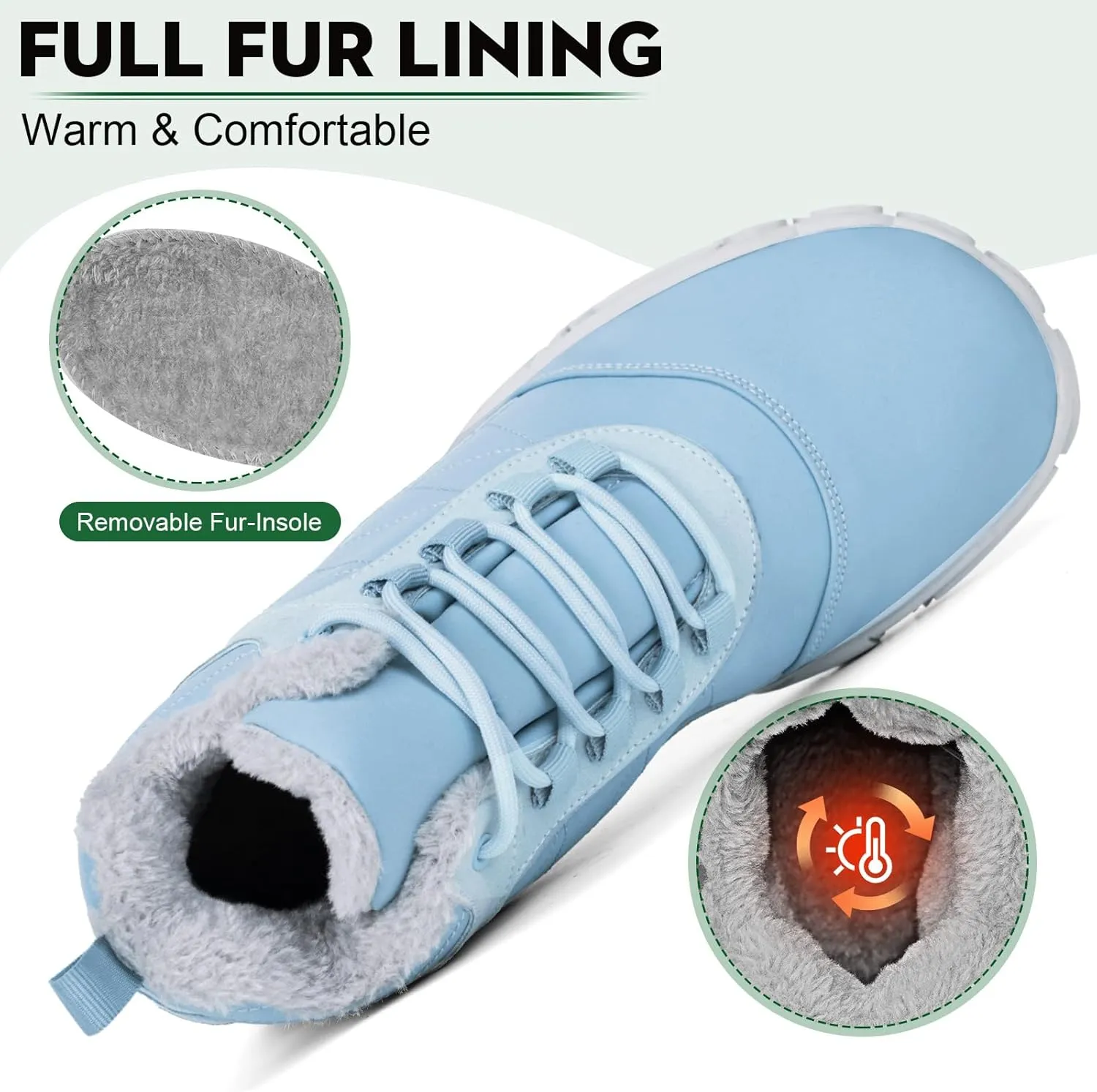 Winter Barefoot Shoes Snow Boots Women Men, Winter Warm Casual Snow Cold Boot Hiking Barefoot Womens Mens, Wide Toe Box Ankle Boot Five Finger Zero Drop Snow Booties Hike Shoes