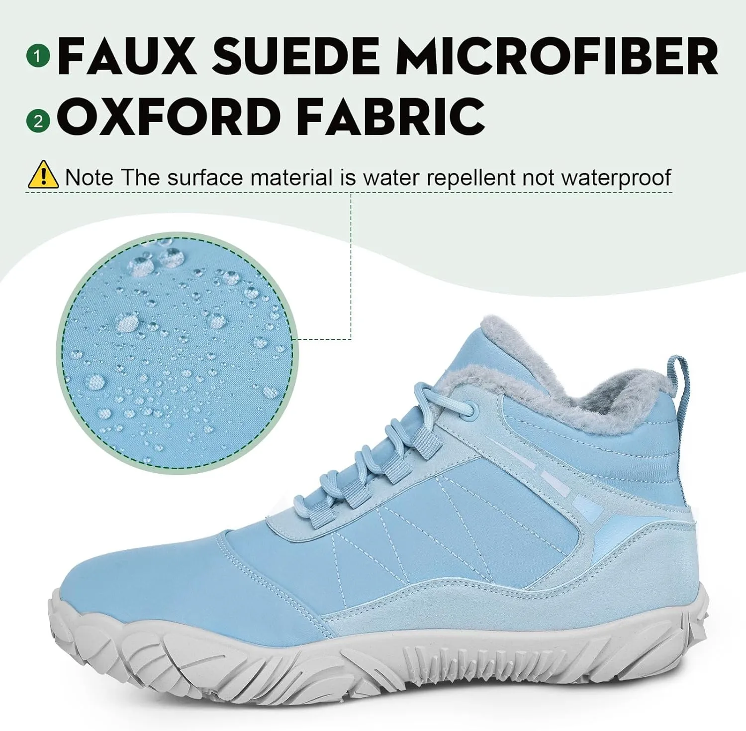 Winter Barefoot Shoes Snow Boots Women Men, Winter Warm Casual Snow Cold Boot Hiking Barefoot Womens Mens, Wide Toe Box Ankle Boot Five Finger Zero Drop Snow Booties Hike Shoes