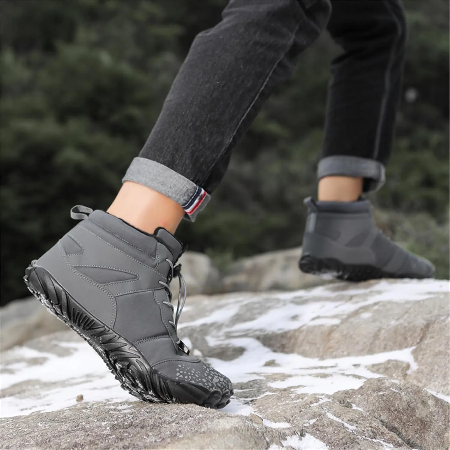 Winter Hike Barefoot boot Shoes for Women Men Waterproof Fleece warmth hiking boots Wide Toe Box Walking shoes