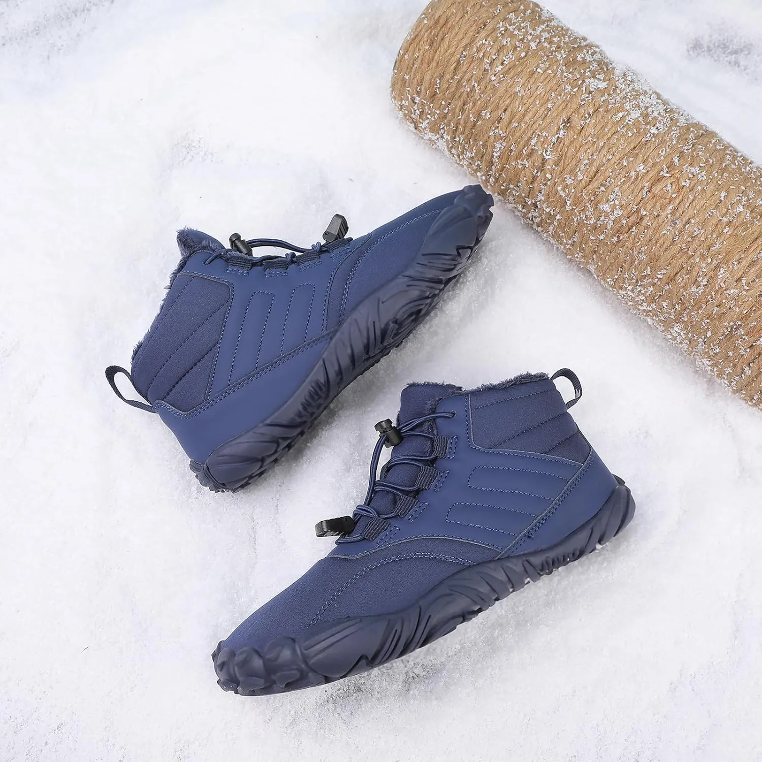 Winter Hike Barefoot Boots Womens,Minimalist Warm Zero Drop Snow Boot Slip On Barefoot Footwear Men Wide Waterproof hike barefoot shoes women