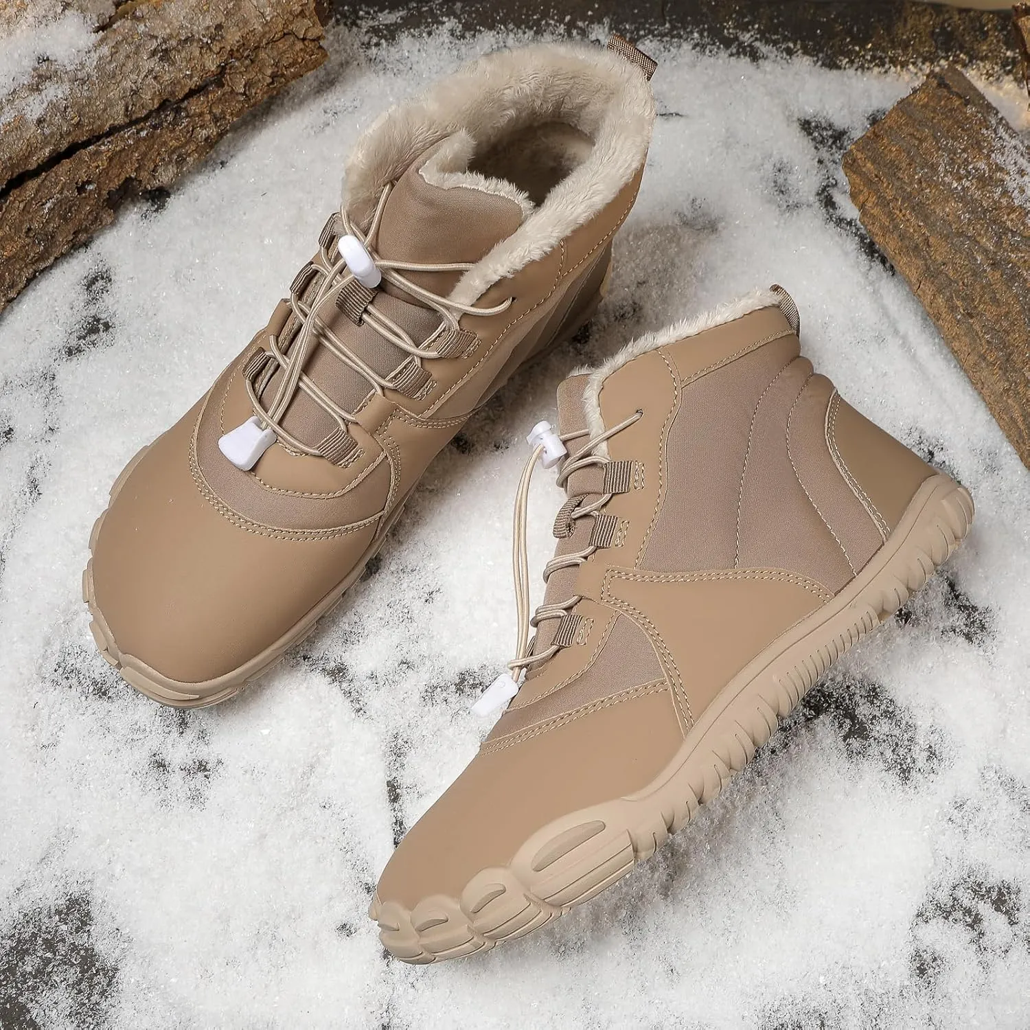 Winter Hike Barefoot Boots Womens,Minimalist Warm Zero Drop Snow Boot Slip On Barefoot Footwear Men Wide Waterproof hike barefoot shoes women