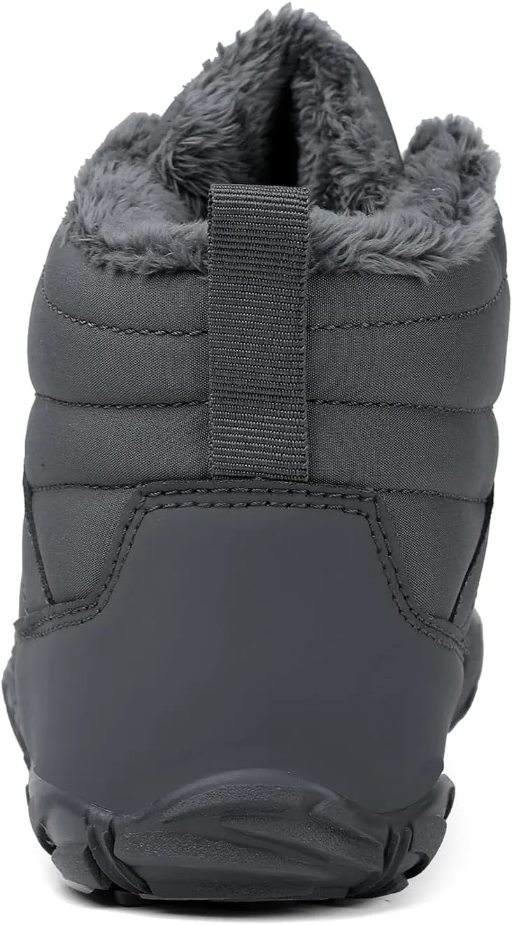 Winter Hike Barefoot Boots Womens,Minimalist Warm Zero Drop Snow Boot Slip On Barefoot Footwear Men Wide Waterproof hike barefoot shoes women