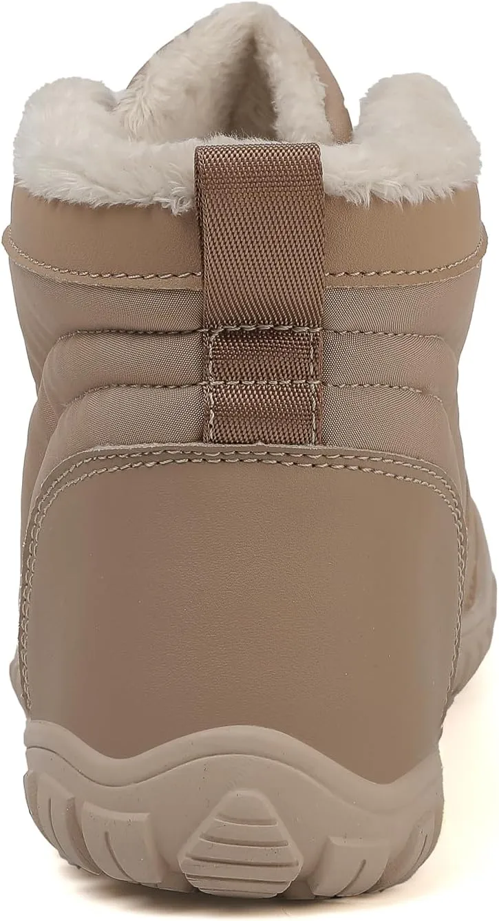Winter Hike Barefoot Boots Womens,Minimalist Warm Zero Drop Snow Boot Slip On Barefoot Footwear Men Wide Waterproof hike barefoot shoes women