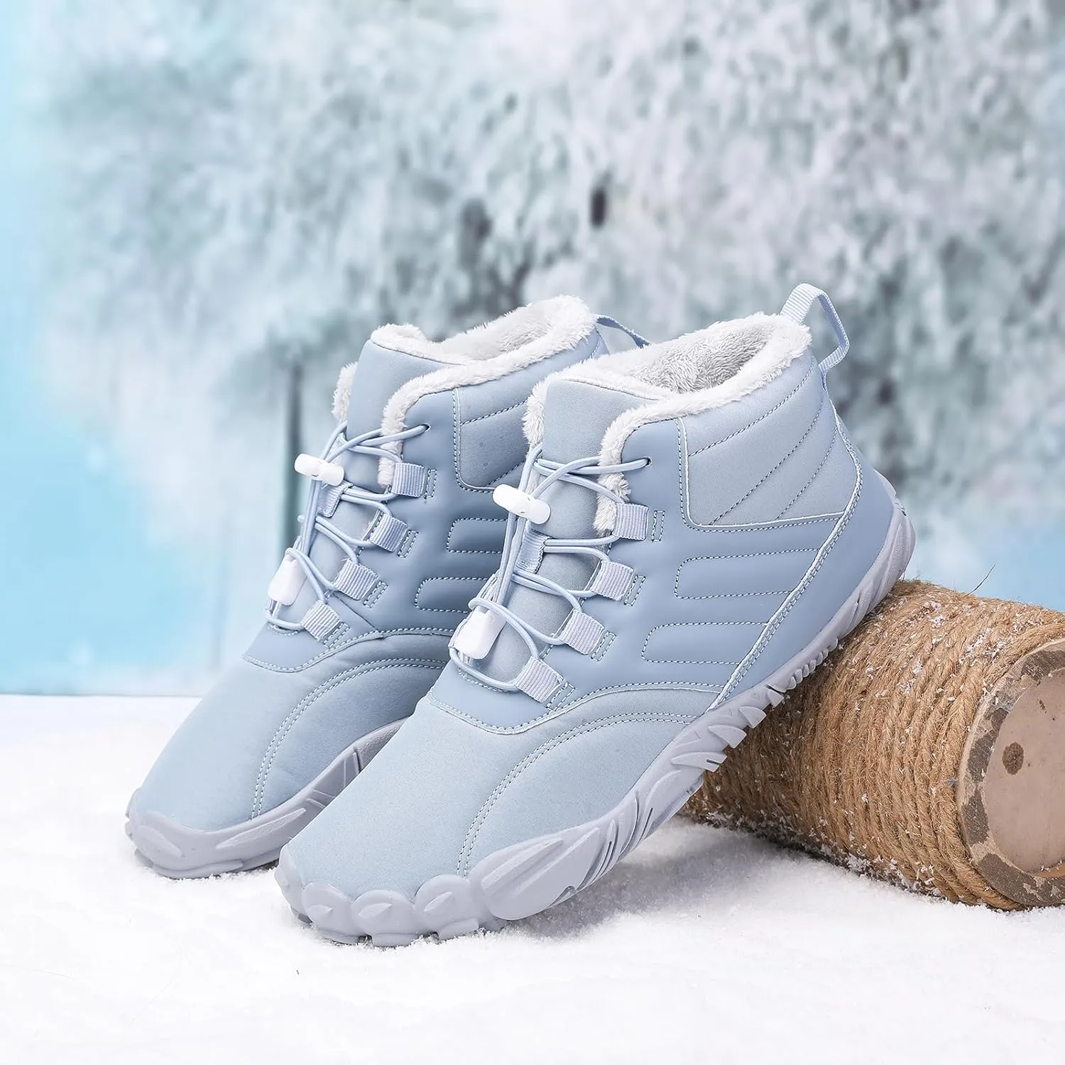 Winter Hike Barefoot Boots Womens,Minimalist Warm Zero Drop Snow Boot Slip On Barefoot Footwear Men Wide Waterproof hike barefoot shoes women