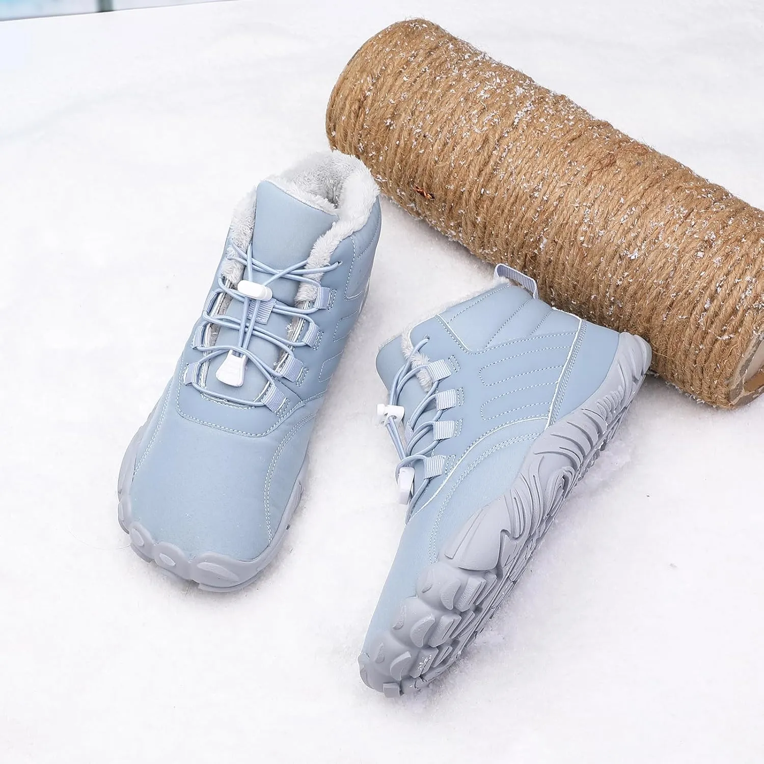 Winter Hike Barefoot Boots Womens,Minimalist Warm Zero Drop Snow Boot Slip On Barefoot Footwear Men Wide Waterproof hike barefoot shoes women