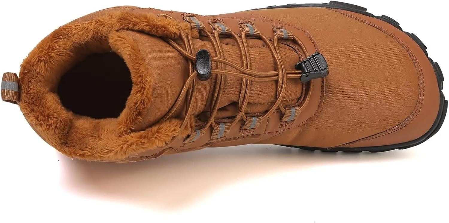 Winter Hike Barefoot Boots Womens,Minimalist Warm Zero Drop Snow Boot Slip On Barefoot Footwear Men Wide Waterproof hike barefoot shoes women