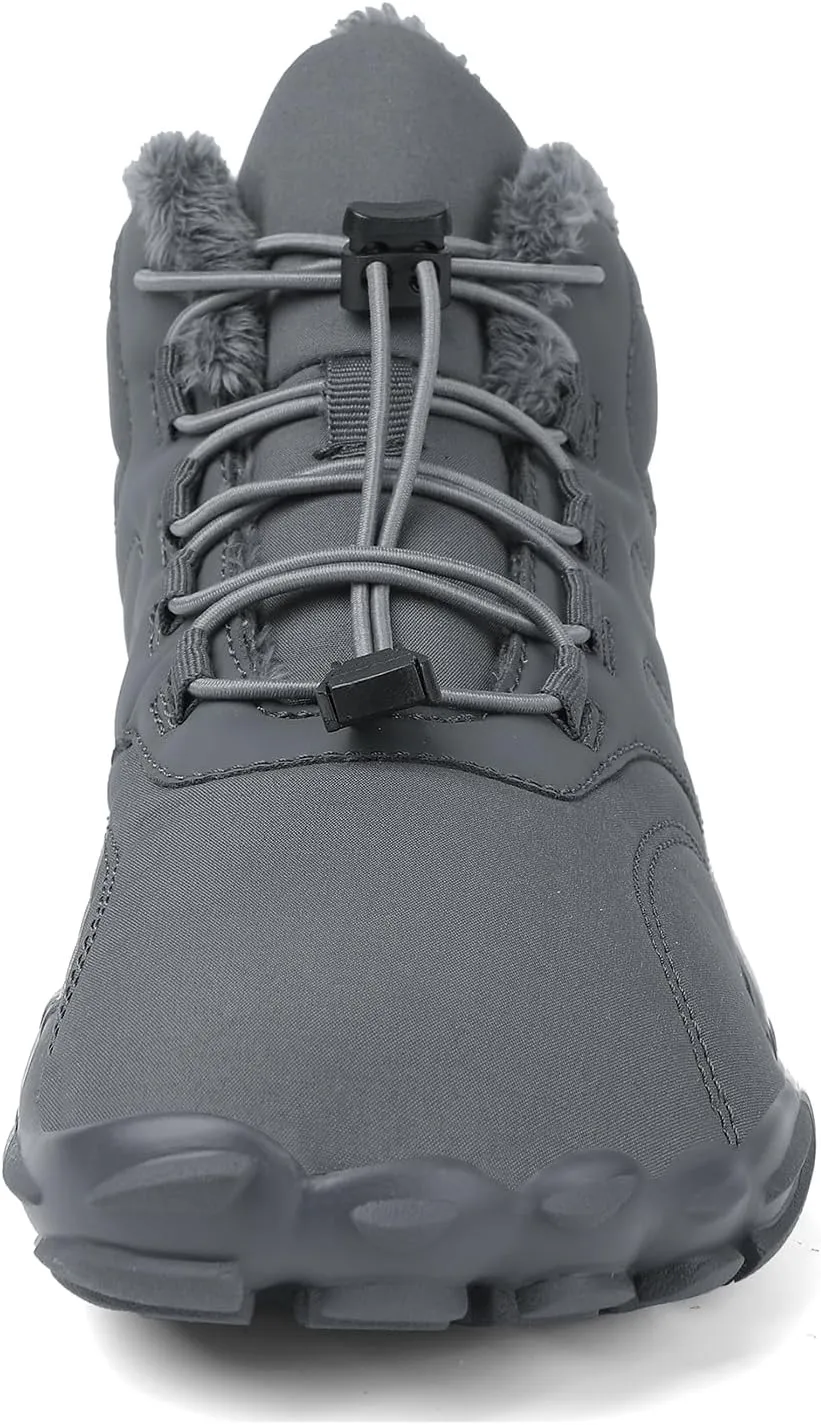 Winter Hike Barefoot Boots Womens,Minimalist Warm Zero Drop Snow Boot Slip On Barefoot Footwear Men Wide Waterproof hike barefoot shoes women