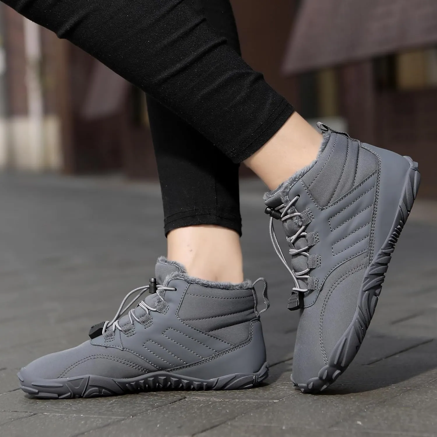 Winter Hike Barefoot Boots Womens,Minimalist Warm Zero Drop Snow Boot Slip On Barefoot Footwear Men Wide Waterproof hike barefoot shoes women