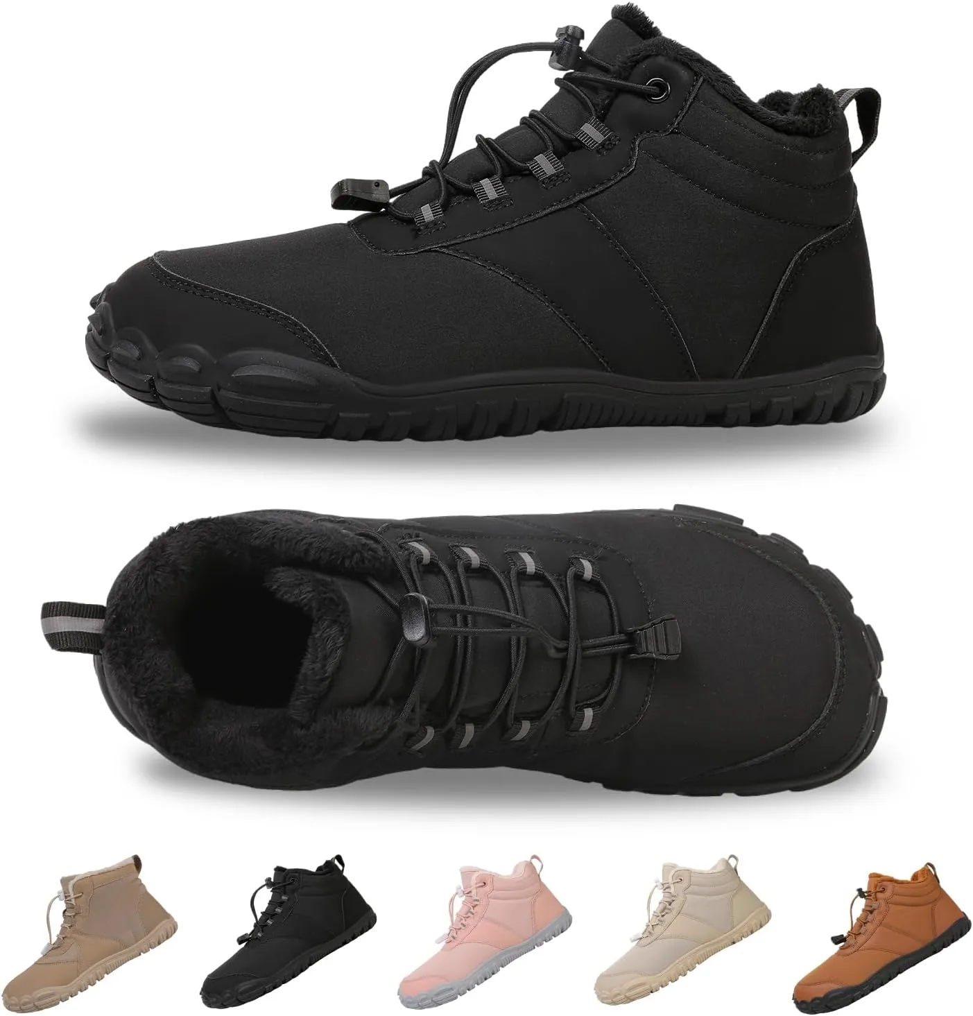 Winter Hike Barefoot Boots,Warm Zero Drop Snow Boot Slip On Barefoot Footwear - Minimalist Warm zero Drop, Non-Slip Snow Boots, Wide Fit Barefoot Boots for Women & Men