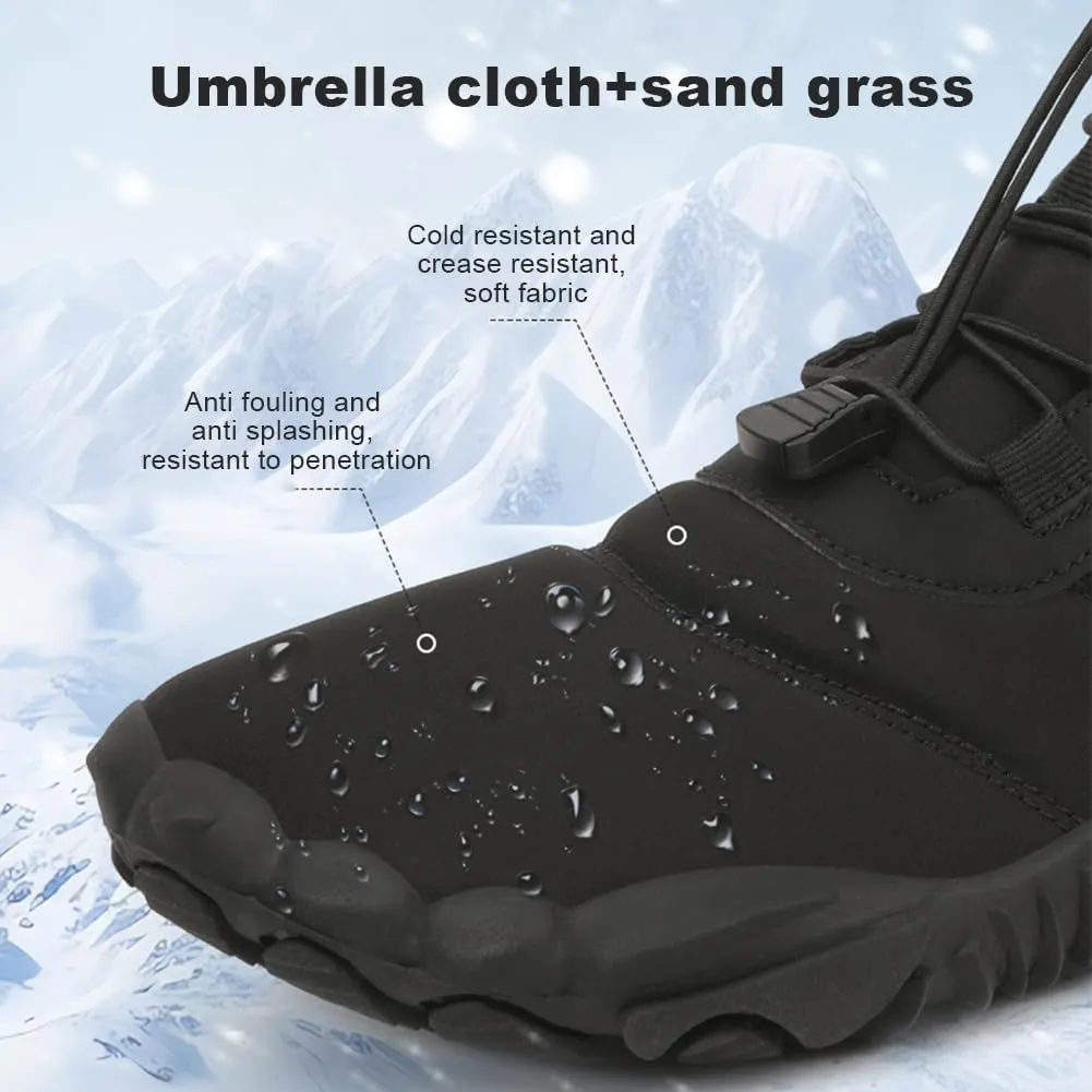 Winter Hike Barefoot Snow Boots Womens Men Minimalist Boots with Wide Toe Box Short Ankle Booties Anti-Slip Barefoot Zero Drop Boot Women for Walking Outdoor