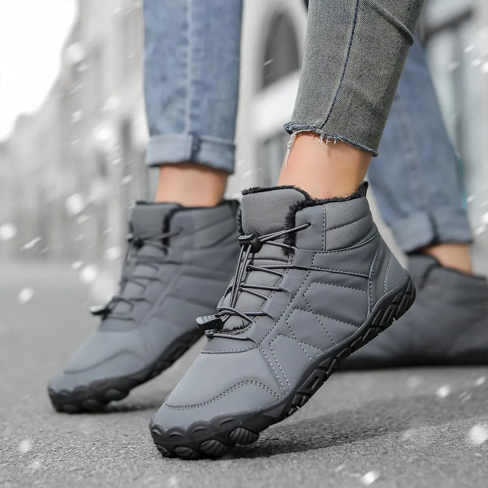 Winter Hike Barefoot Snow Boots Womens Men Minimalist Boots with Wide Toe Box Short Ankle Booties Anti-Slip Barefoot Zero Drop Boot Women for Walking Outdoor
