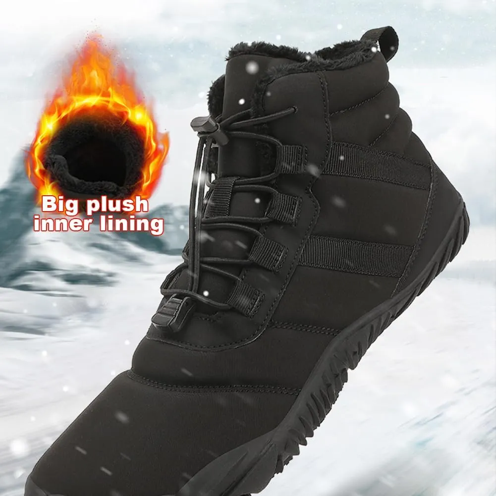 Winter Hike Barefoot Snow Boots Womens Men Minimalist Boots with Wide Toe Box Short Ankle Booties Anti-Slip Barefoot Zero Drop Boot Women for Walking Outdoor