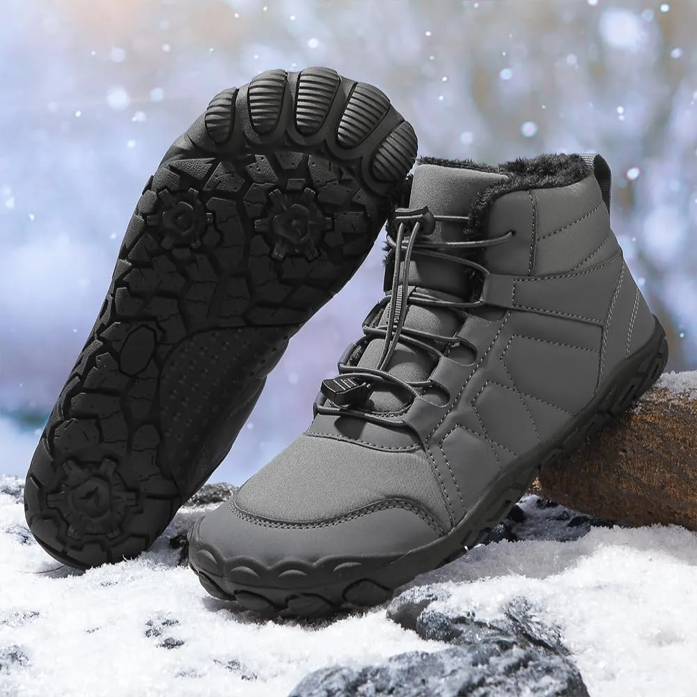 Winter Hike Barefoot Snow Boots Womens Men Minimalist Boots with Wide Toe Box Short Ankle Booties Anti-Slip Barefoot Zero Drop Boot Women for Walking Outdoor