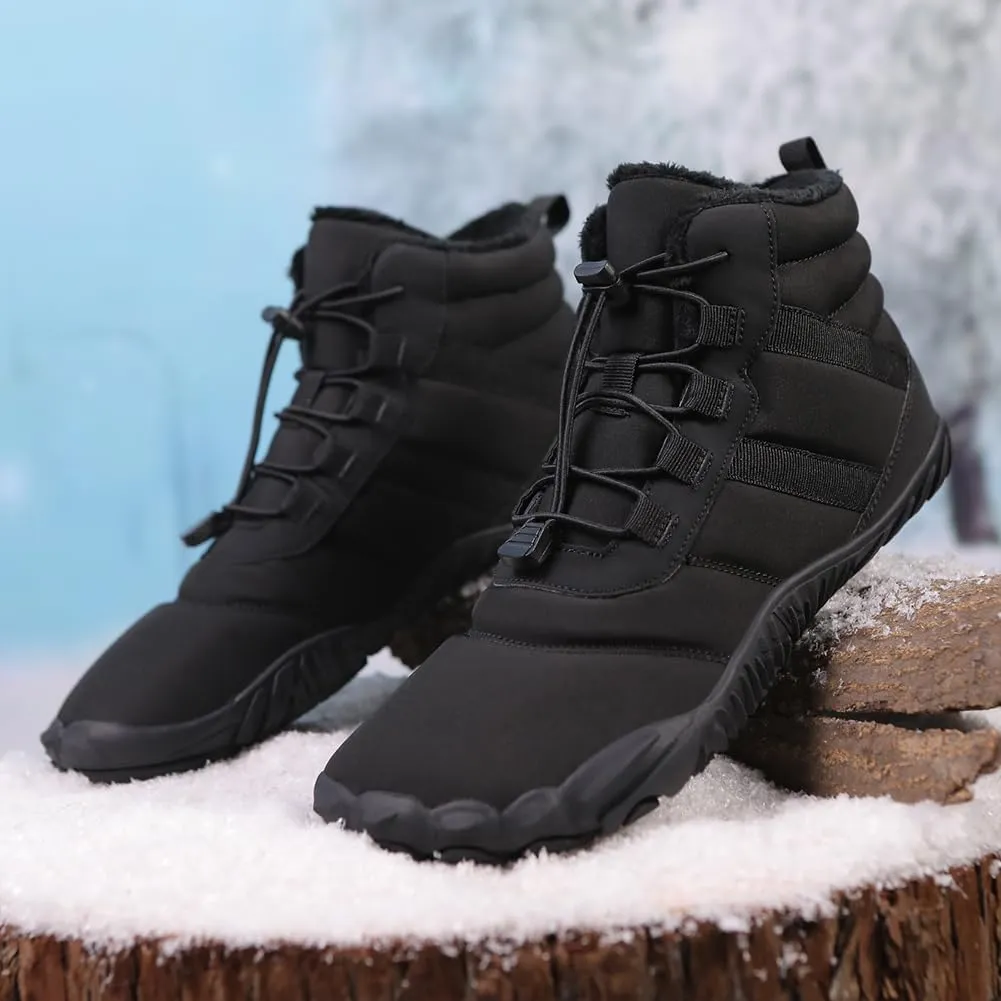 Winter Hike Barefoot Snow Boots Womens Men Minimalist Boots with Wide Toe Box Short Ankle Booties Anti-Slip Barefoot Zero Drop Boot Women for Walking Outdoor