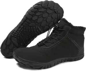 Winter Snow Boots for Women Men Hike Barefoot Shoes Minimalist Winter Snow Boots Zero Drop & Wide Toe Box & Waterproof Fur Lining Snow Booties Warm Hike Shoes