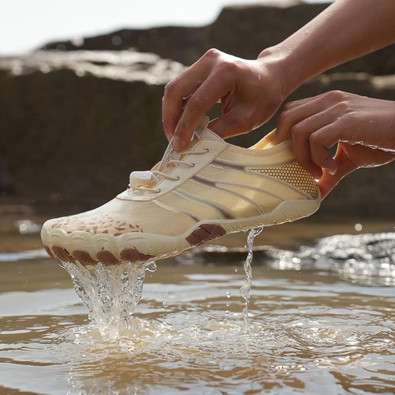 Women Hike Barefoot Shoes Men Breathable & Non-Slip Footwear Barefoot Shoes with Wide Toe Box, Quick Dry Athletic Beach Swim Surf Hiking Trail Running Shoe
