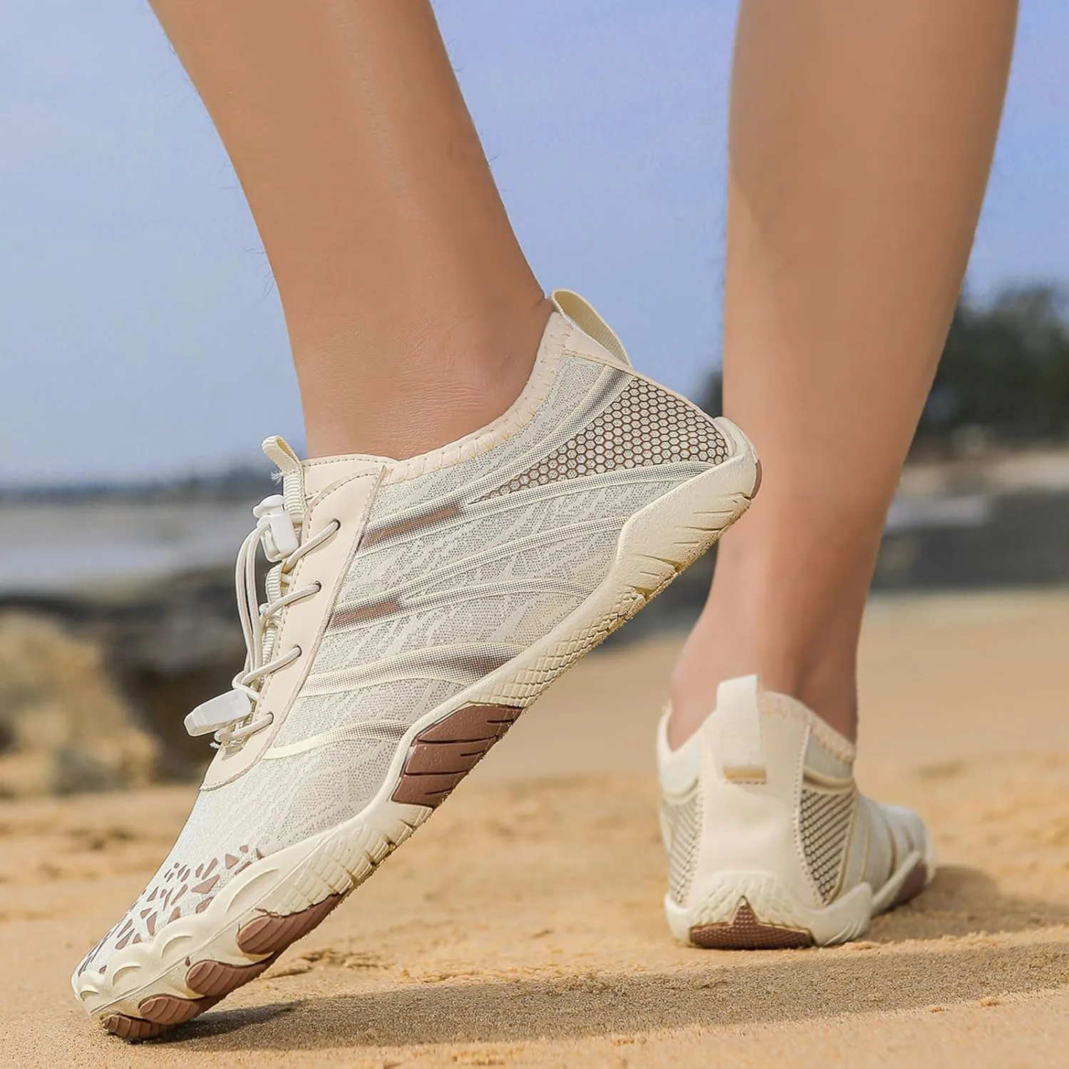 Women Hike Barefoot Shoes Men Breathable & Non-Slip Footwear Barefoot Shoes with Wide Toe Box, Quick Dry Athletic Beach Swim Surf Hiking Trail Running Shoe