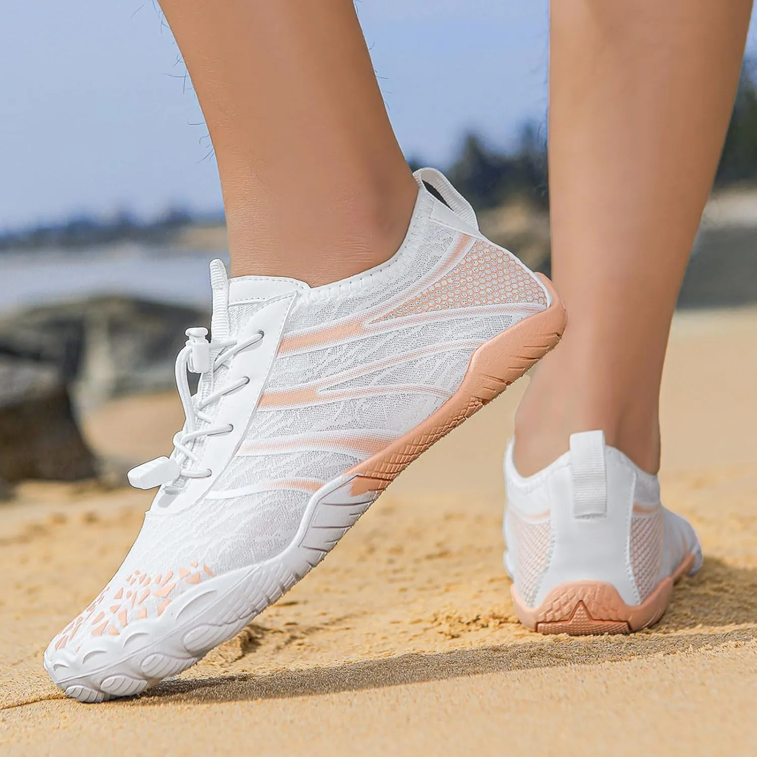 Women Hike Barefoot Shoes Men Breathable & Non-Slip Footwear Barefoot Shoes with Wide Toe Box, Quick Dry Athletic Beach Swim Surf Hiking Trail Running Shoe