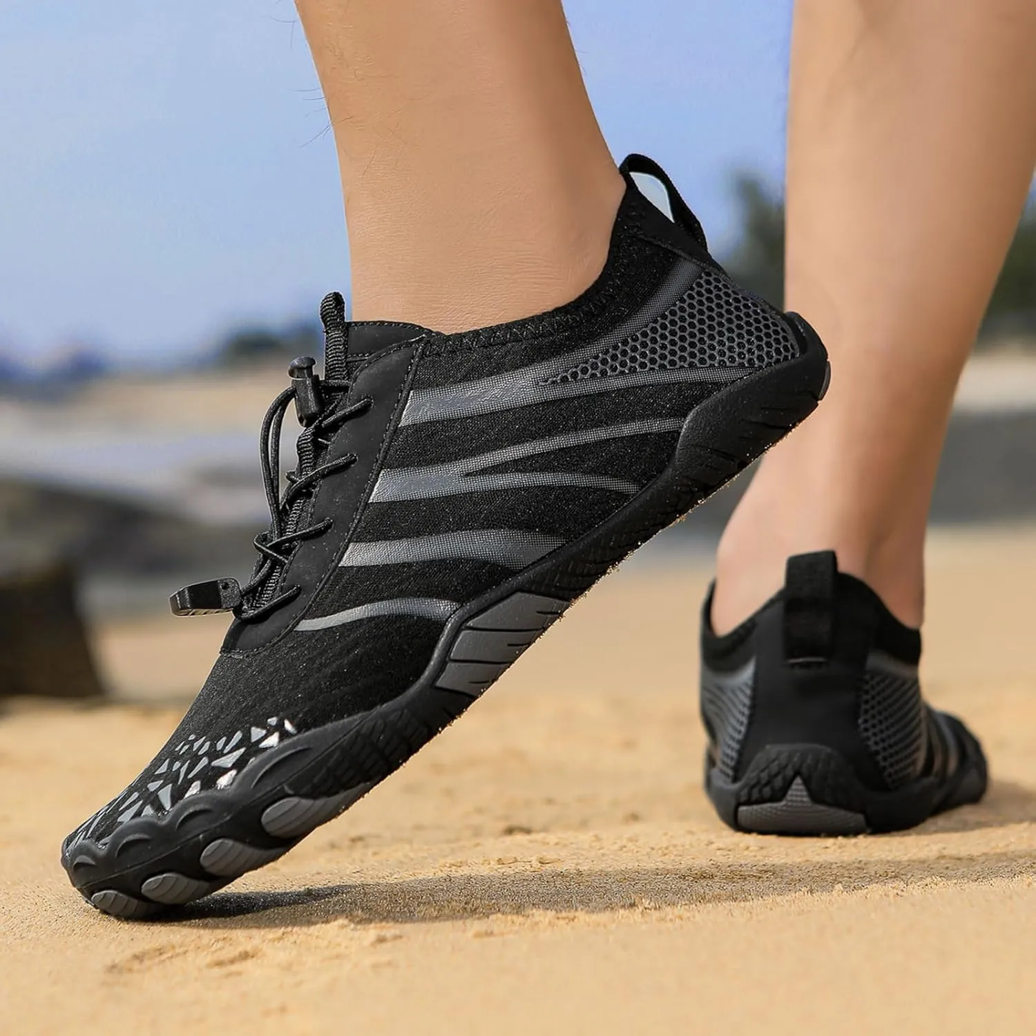 Women Hike Barefoot Shoes Men Breathable & Non-Slip Footwear Barefoot Shoes with Wide Toe Box, Quick Dry Athletic Beach Swim Surf Hiking Trail Running Shoe