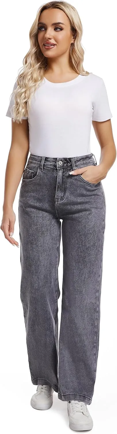 Women Jeans High Waist Trendy Tummy Casual Control Jeans Y2k Boyfriends Straight Jeans for Women