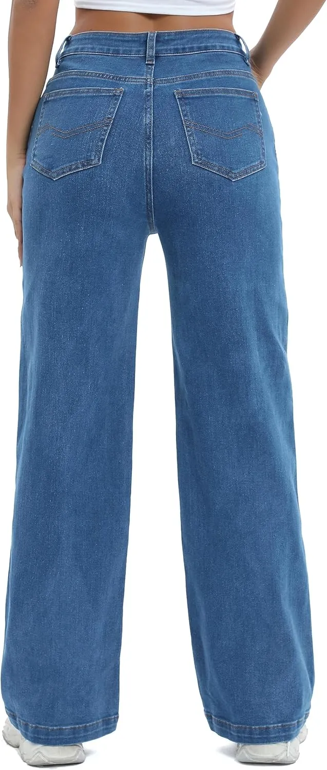 Women Jeans High Waist Trendy Tummy Casual Control Jeans Y2k Boyfriends Straight Jeans for Women