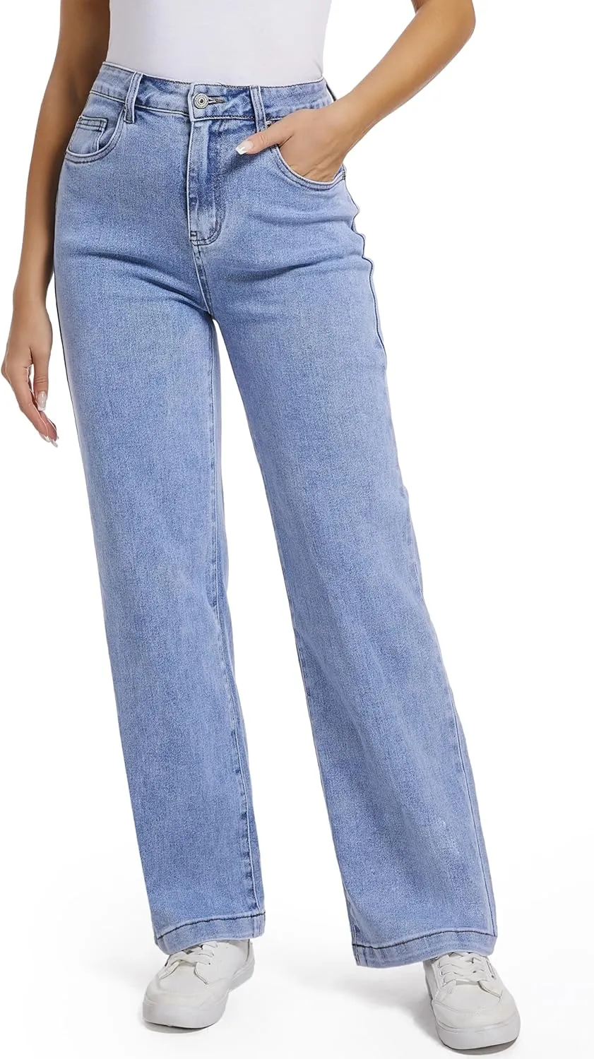 Women Jeans High Waist Trendy Tummy Casual Control Jeans Y2k Boyfriends Straight Jeans for Women