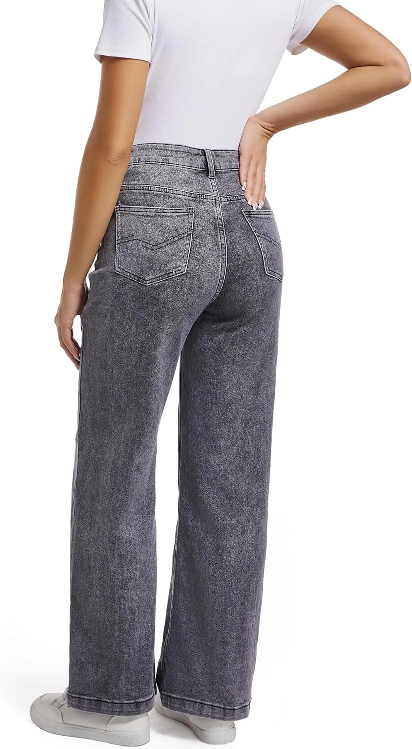 Women Jeans High Waist Trendy Tummy Casual Control Jeans Y2k Boyfriends Straight Jeans for Women