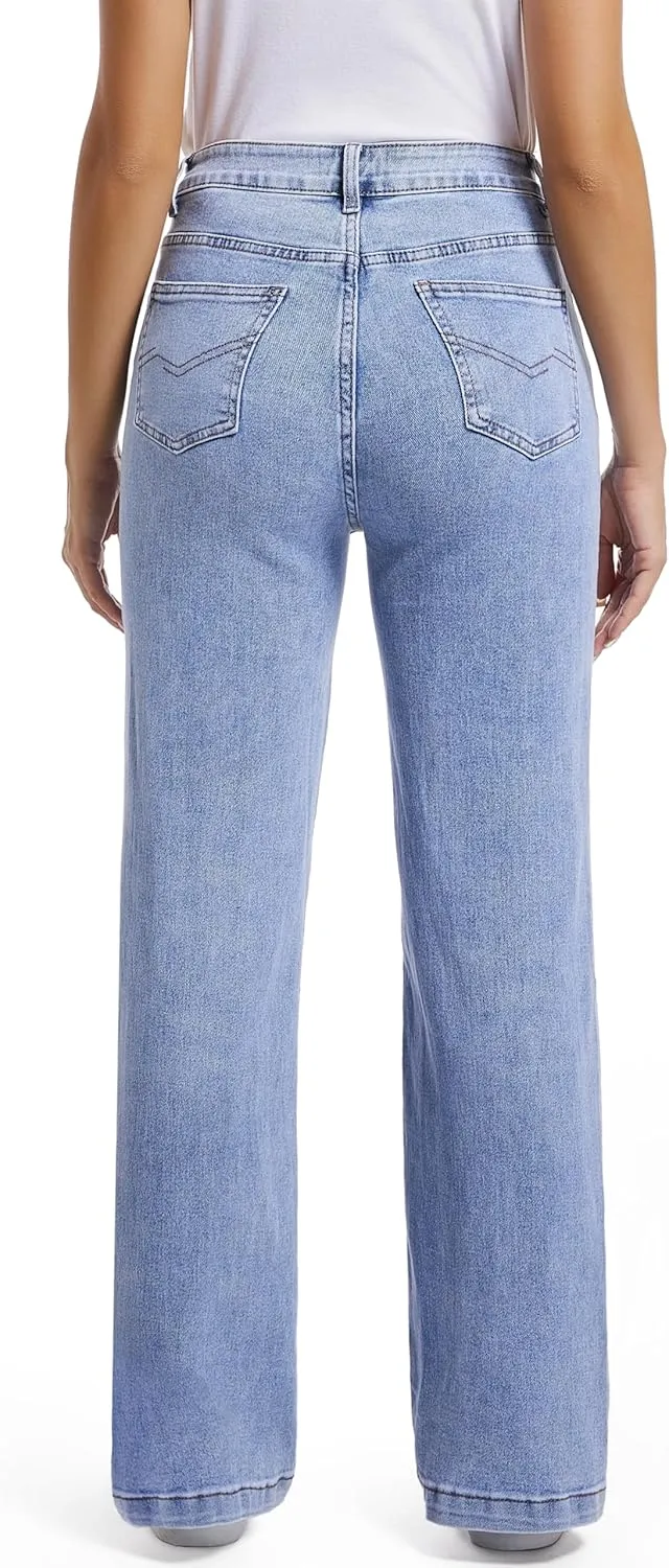 Women Jeans High Waist Trendy Tummy Casual Control Jeans Y2k Boyfriends Straight Jeans for Women