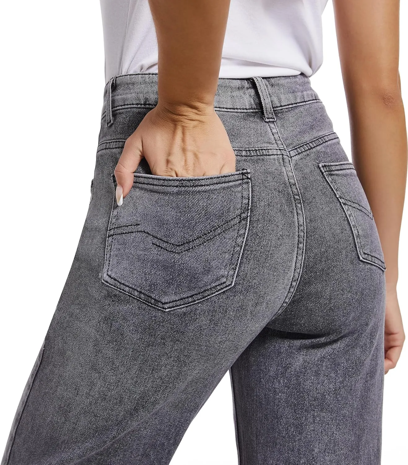 Women Jeans High Waist Trendy Tummy Casual Control Jeans Y2k Boyfriends Straight Jeans for Women