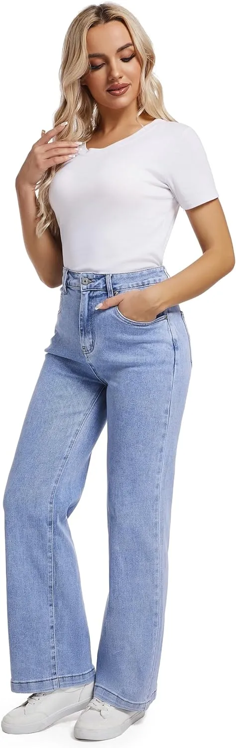 Women Jeans High Waist Trendy Tummy Casual Control Jeans Y2k Boyfriends Straight Jeans for Women