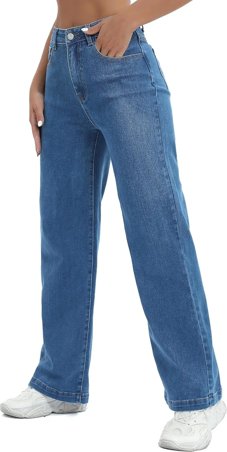 Women Jeans High Waist Trendy Tummy Casual Control Jeans Y2k Boyfriends Straight Jeans for Women