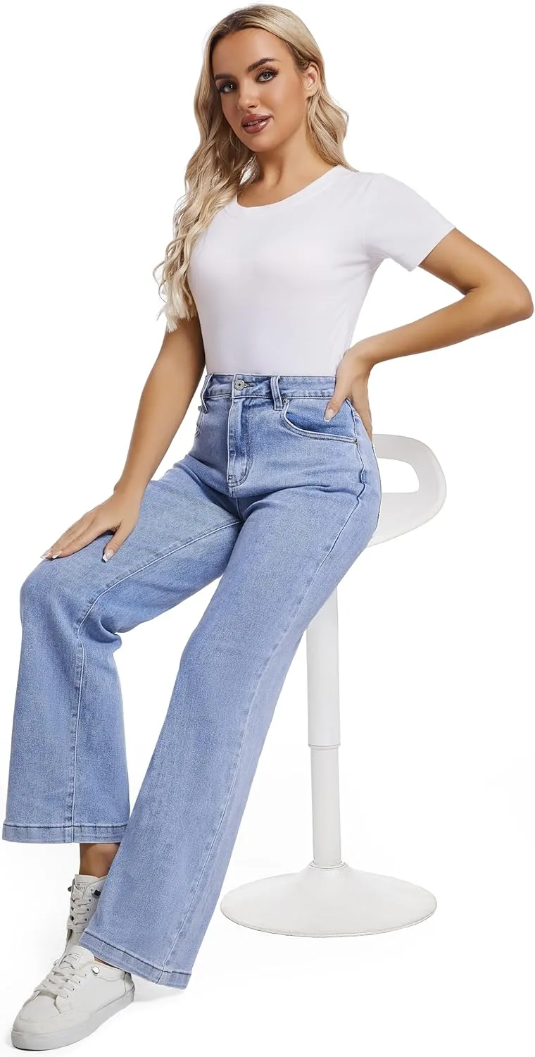 Women Jeans High Waist Trendy Tummy Casual Control Jeans Y2k Boyfriends Straight Jeans for Women
