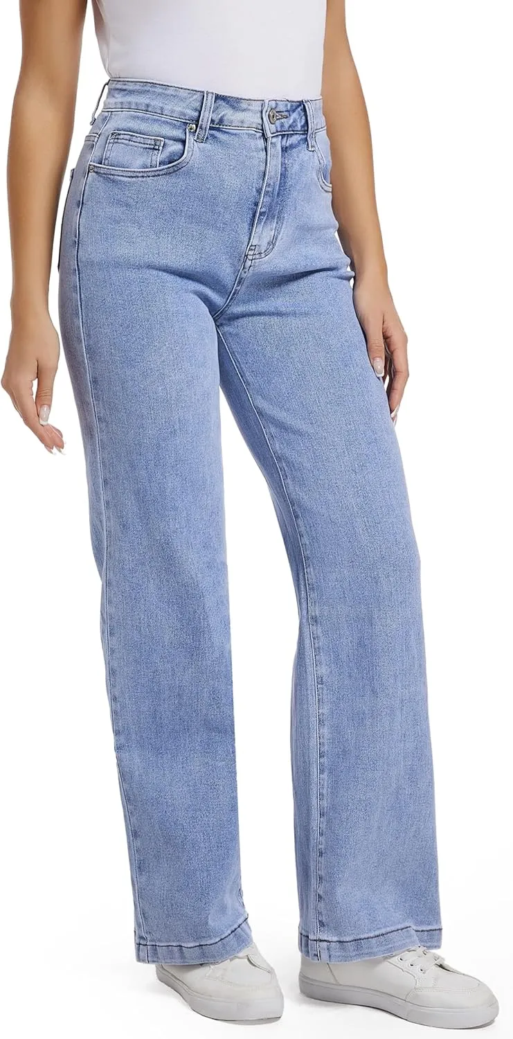 Women Jeans High Waist Trendy Tummy Casual Control Jeans Y2k Boyfriends Straight Jeans for Women