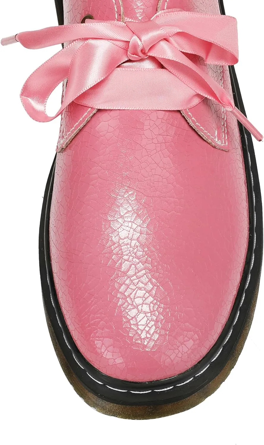 Women Lace-up Platform Chunky Loafers Classic Lug Sole Oxford Shoes Business Work Office Dress Shoes