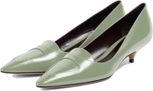 Women Low Kitten Heel Pumps Pointed Toe Dress Shoes Slip On 1 Inch Low Heel Work Pumps Comfort Basic Pump Shoes Matte Evening Party Bridal Office Kitten Heels 4-11 M US
