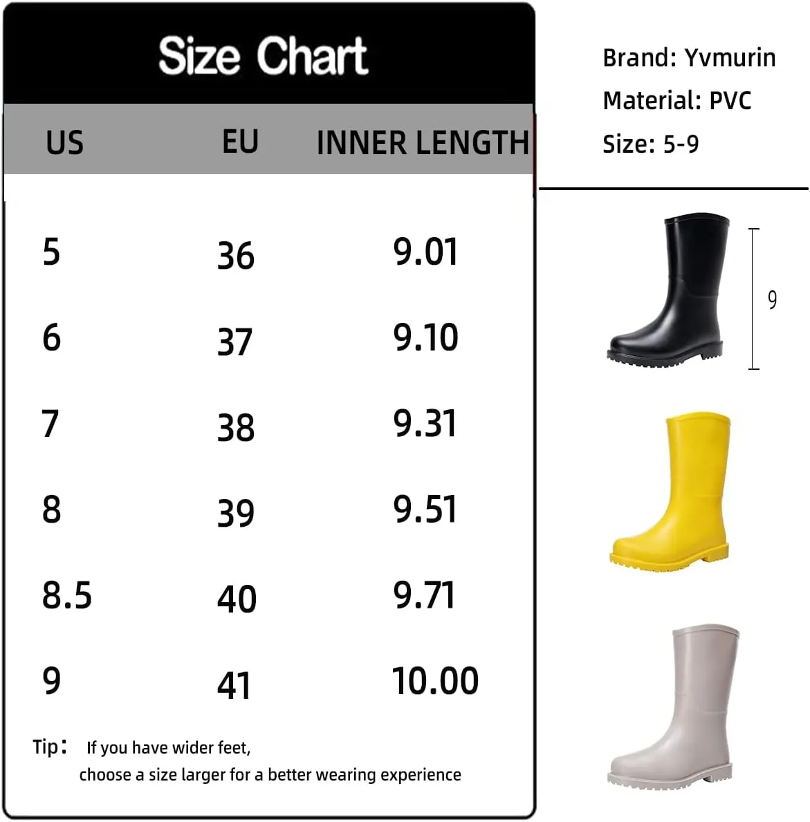 women mid calf rain boots Waterproof Garden Shoes Anti-Slipping Fashion Rubber Out Work rain Shoes