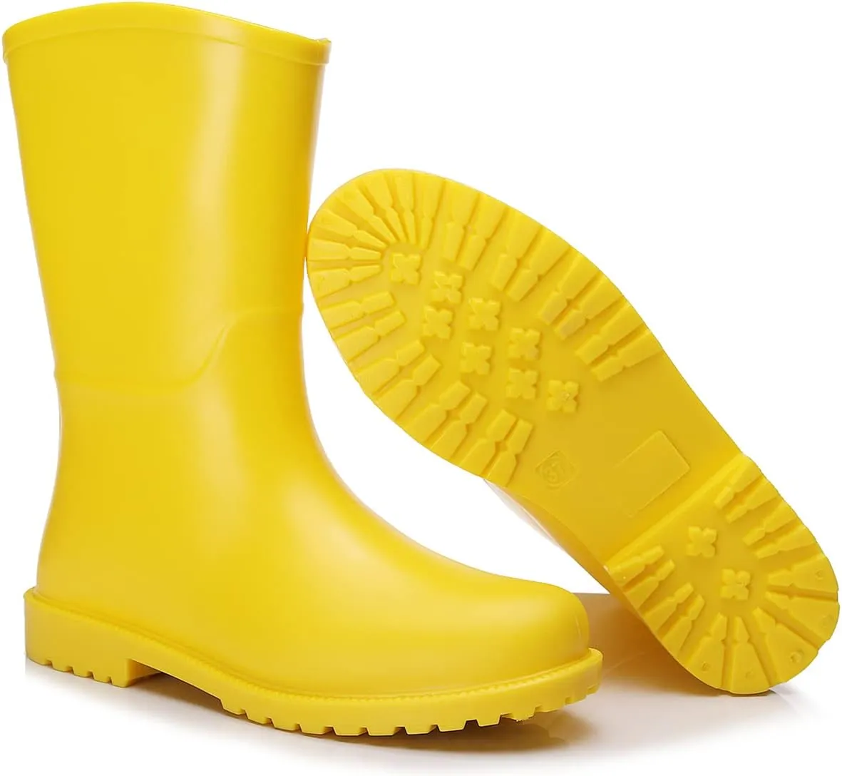 women mid calf rain boots Waterproof Garden Shoes Anti-Slipping Fashion Rubber Out Work rain Shoes