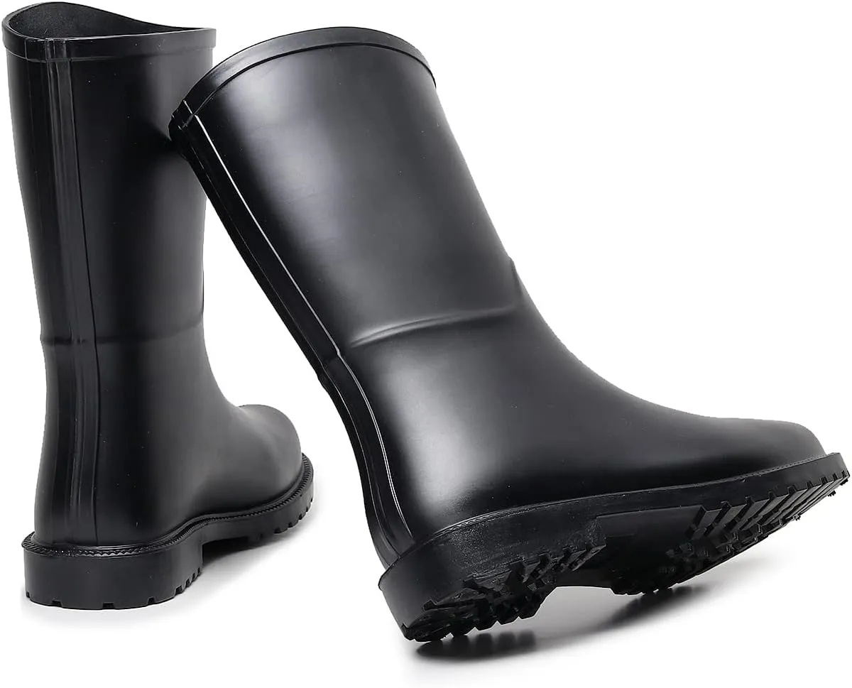 women mid calf rain boots Waterproof Garden Shoes Anti-Slipping Fashion Rubber Out Work rain Shoes