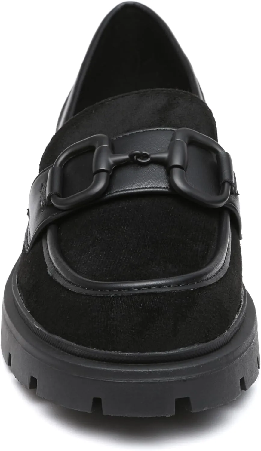 Women Penny Loafers Casual Hollow Out Slip On Chunky Platform Loafers Work Shopping Travel Shoes