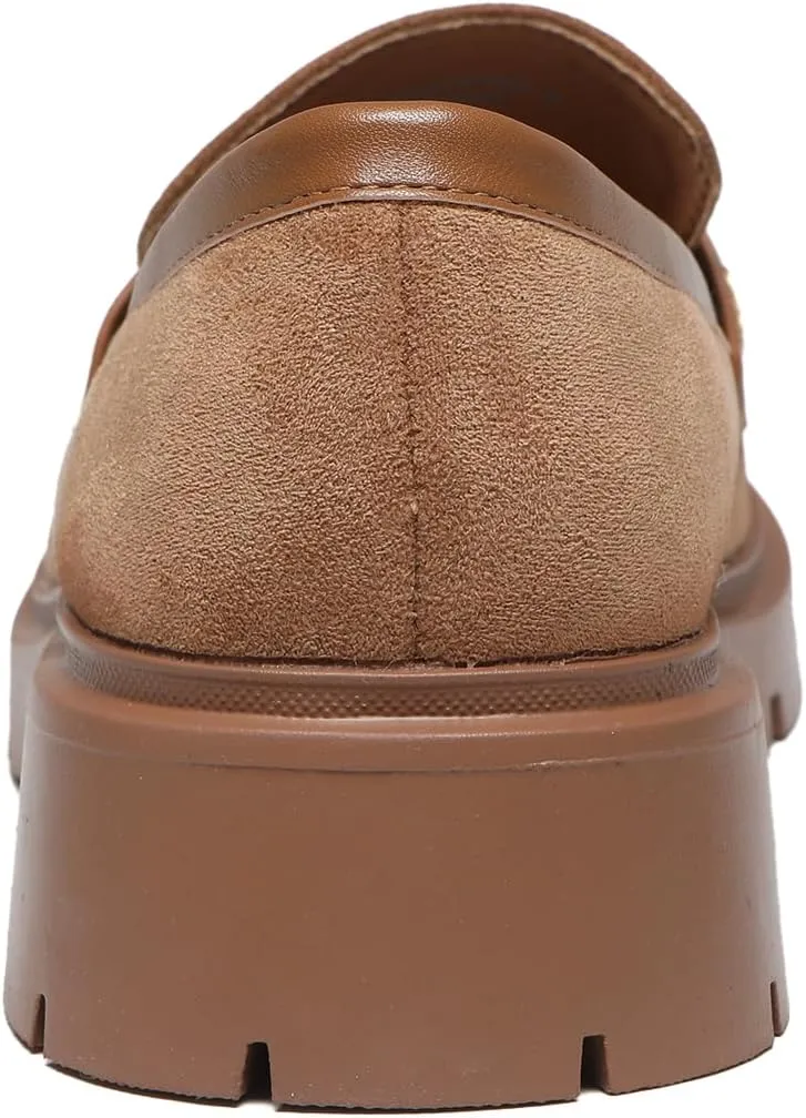 Women Penny Loafers Casual Hollow Out Slip On Chunky Platform Loafers Work Shopping Travel Shoes
