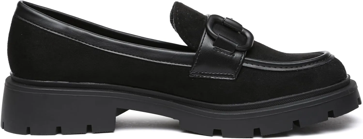 Women Penny Loafers Casual Hollow Out Slip On Chunky Platform Loafers Work Shopping Travel Shoes