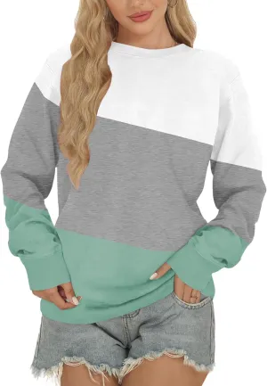 Women Sweatshirt, Casual Crewneck Sweatshirts for Women Loose Fit Long Sleeve Pullover Tops Cute Soft Shirt