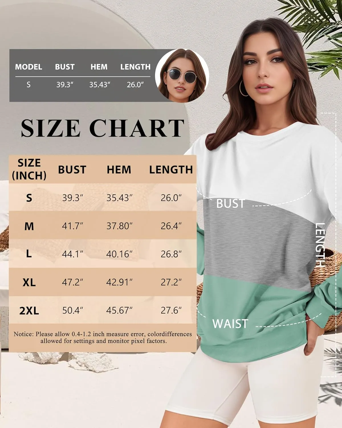 Women Sweatshirt, Casual Crewneck Sweatshirts for Women Loose Fit Long Sleeve Pullover Tops Cute Soft Shirt