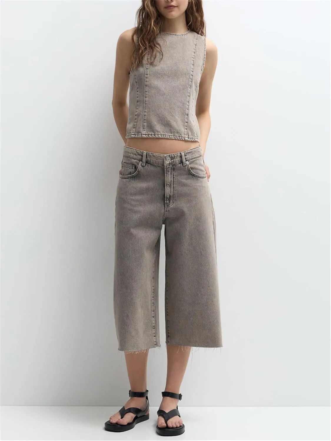Women Y2k Halter Denim Top Backless Tie Back Button Up Relaxed Fit Jean Vest Sexy Vintage Summer Going Out Tank Top