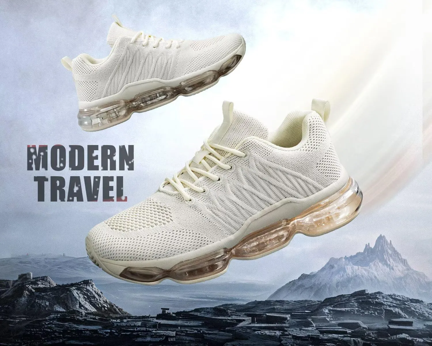 Womens Air Cushion Running Shoes Walking Jogging Fitness Gym Fashion Sneakers Lace Up Casual Comfortable Work Tennis Sport Athletic Trainers
