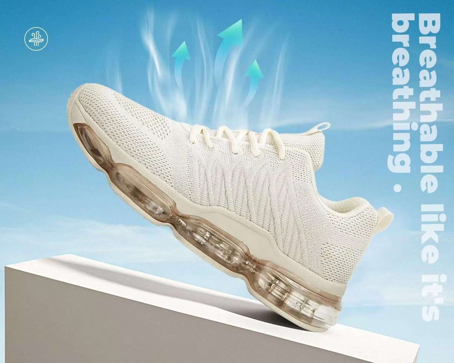 Womens Air Cushion Running Shoes Walking Jogging Fitness Gym Fashion Sneakers Lace Up Casual Comfortable Work Tennis Sport Athletic Trainers