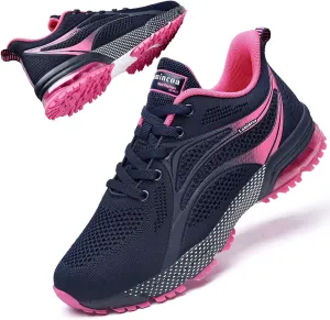 Womens Air Running Shoes Non Slip Tennis Walking Shoes Women Mesh Cushion Sneakers for Gym Workout Sports